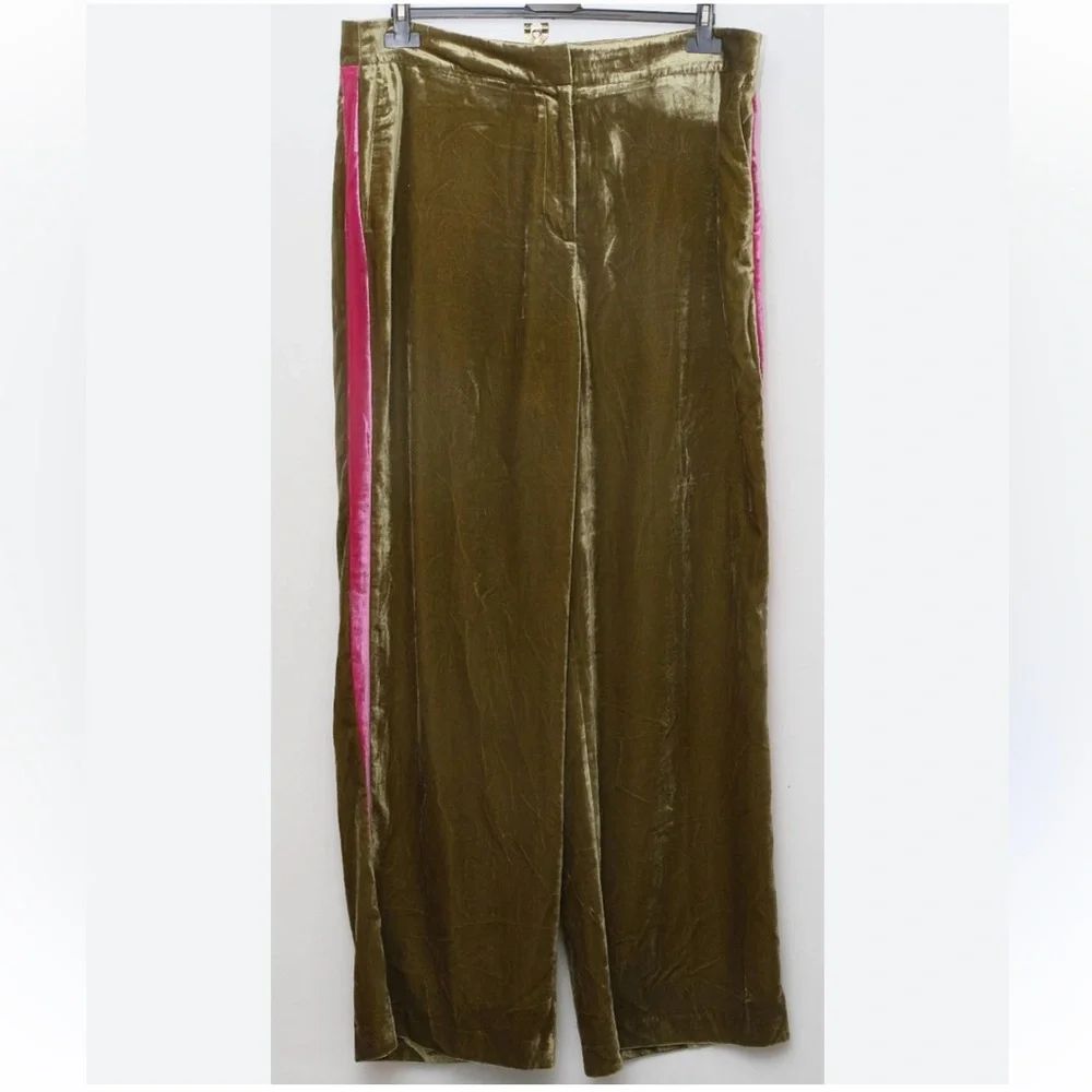 Boden Westbourne Velvet Trousers Relaxed Wide Leg High Rise Groovy US 6R Rare - Picture 2 of 9